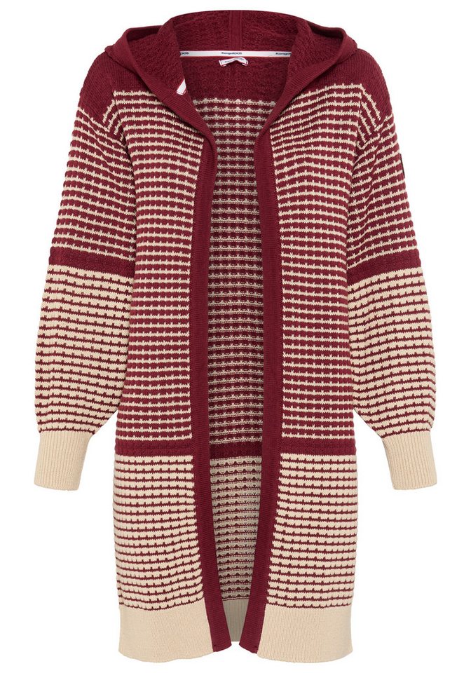 KangaROOS Kapuzenstrickjacke mit gemustertem Design, lange Form, lässig geschnitten – Bild 5 von 5