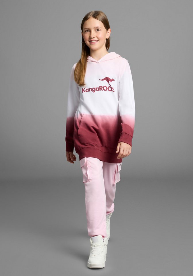 KangaROOS Kapuzensweatshirt, Longsweatshirt mit Farbverlauf Langarm mit Bündchen, taillierter Schnitt, mit Logodruck – Bild 4 von 5