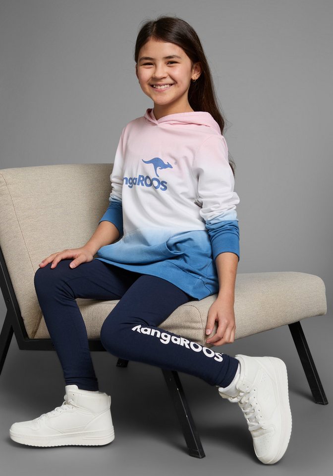 KangaROOS Kapuzensweatshirt, Longsweatshirt mit Farbverlauf Langarm mit Bündchen, taillierter Schnitt, mit Logodruck – Bild 3 von 5