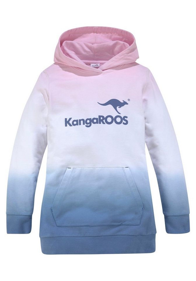 KangaROOS Kapuzensweatshirt, Longsweatshirt mit Farbverlauf Langarm mit Bündchen, taillierter Schnitt, mit Logodruck – Bild 4 von 5