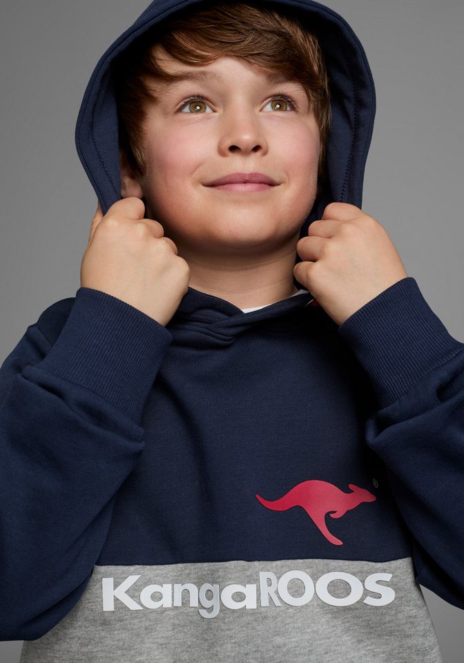 KangaROOS Kapuzensweatshirt Colorblocking Langarm, mehrfarbig, mit Logodruck, aus Baumwolle – Bild 3 von 5