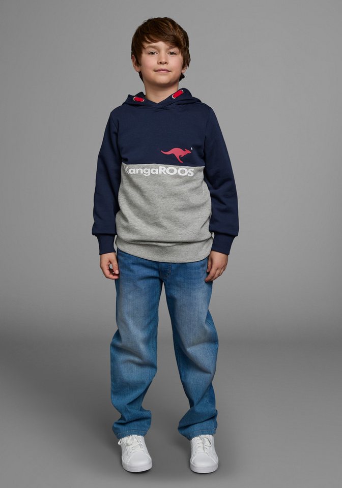 KangaROOS Kapuzensweatshirt Colorblocking Langarm, mehrfarbig, mit Logodruck, aus Baumwolle – Bild 4 von 5