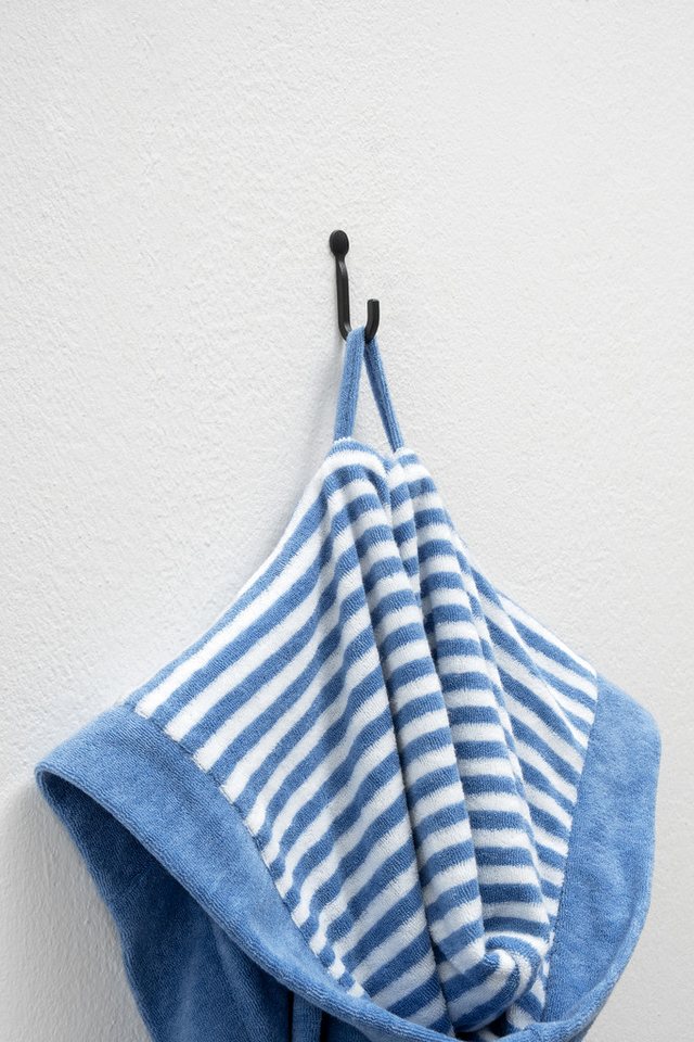 KangaROOS Kinderbademantel Dalia, Ideal für Zuhause, Schwimmbad oder im Urlaub, Langform, Veloursfrottier, Kapuze, Gürtel, Uni-Farben mit Streifen – Bild 4 von 5