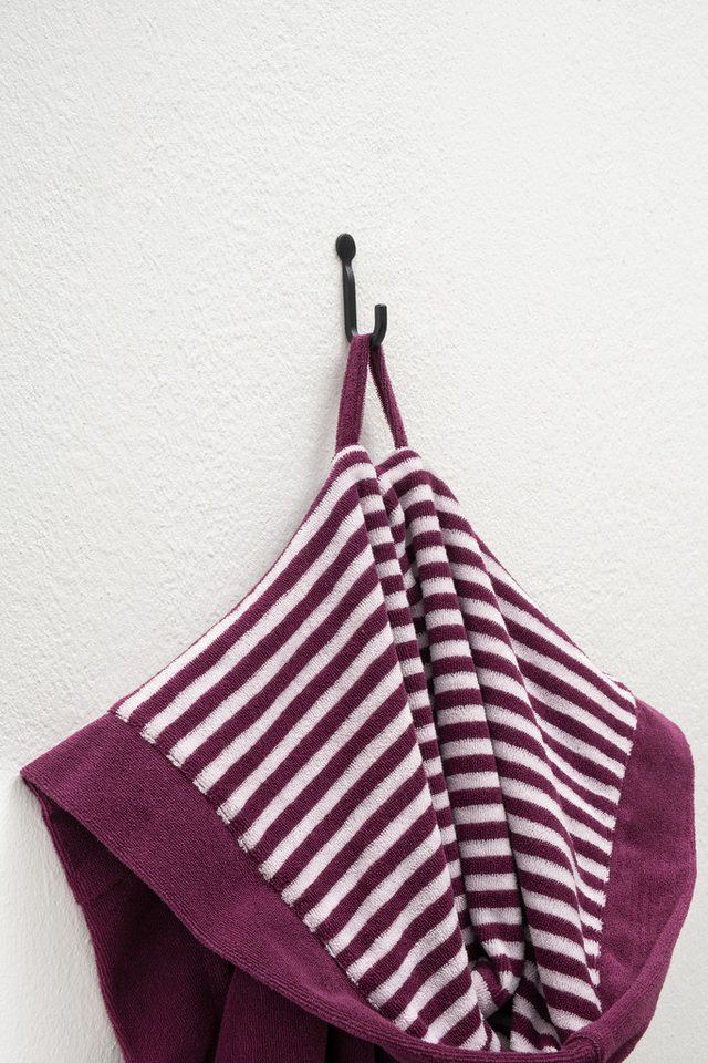 KangaROOS Kinderbademantel Dalia, Ideal für Zuhause, Schwimmbad oder im Urlaub, Langform, Veloursfrottier, Kapuze, Gürtel, Uni-Farben mit Streifen – Bild 4 von 5