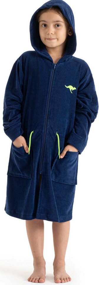 KangaROOS Kinderbademantel Kira, Ideal für Zuhause, Schwimmbad oder im Urlaub, Kurzform, Leichtfrottier, Kapuze, Reißverschluss, modernen, sportliches Design, l – Bild 5 von 5