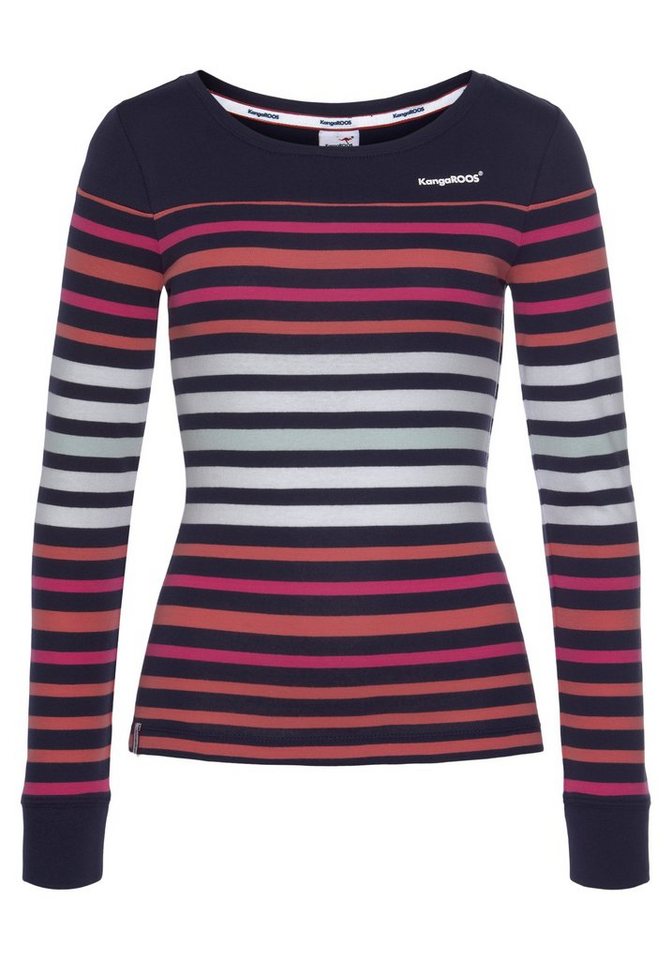 KangaROOS Langarmshirt mit Rundhals, hüftbedeckende Länge, figurbetonte Passform – Bild 5 von 5
