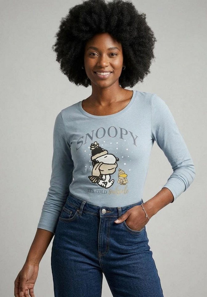 KangaROOS Langarmshirt mit Rundhals, Snoopy, schmale Passform, aus Jersey – Bild 2 von 3