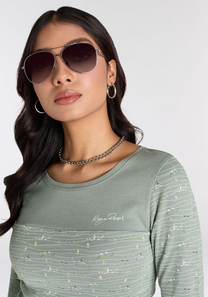 KangaROOS Langarmshirt mit Rundhals, hüftbedeckende Länge, figurbetonte Passform – Bild 2 von 5