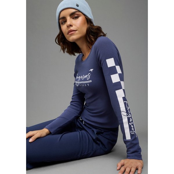 KangaROOS Langarmshirt mit Rundhalsausschnitt, hüftbedeckende Länge, Langarm-Design