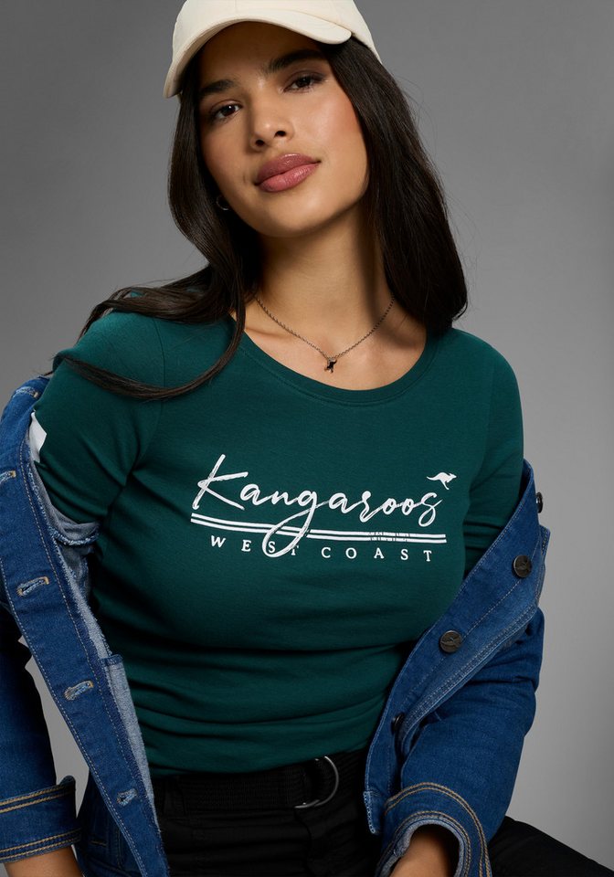 KangaROOS Langarmshirt mit Rundhalsausschnitt, hüftbedeckende Länge, Langarm-Design – Bild 2 von 5