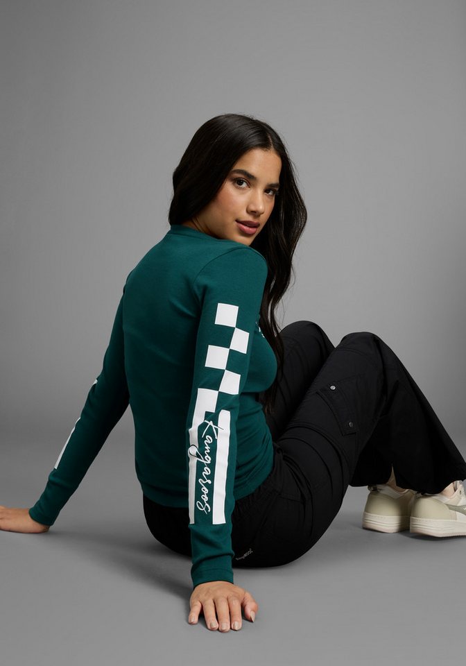 KangaROOS Langarmshirt mit Rundhalsausschnitt, hüftbedeckende Länge, Langarm-Design – Bild 3 von 5
