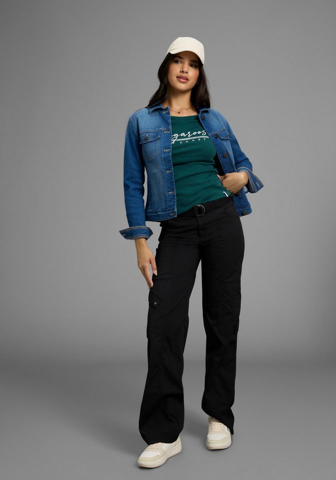 KangaROOS Langarmshirt mit Rundhalsausschnitt, hüftbedeckende Länge, Langarm-Design – Bild 4 von 5