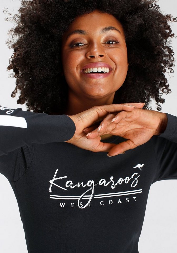 KangaROOS Langarmshirt mit Rundhalsausschnitt, hüftbedeckende Länge, Langarm-Design – Bild 4 von 5