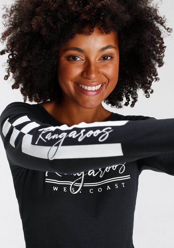 KangaROOS Langarmshirt mit Rundhalsausschnitt, hüftbedeckende Länge, Langarm-Design – Bild 5 von 5