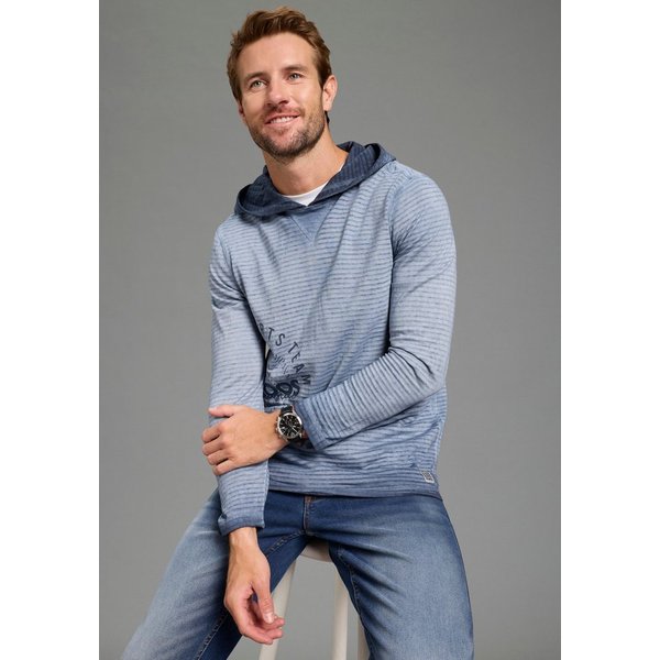 KangaROOS Langarmshirt schmale Passform, Langarm, mit Kapuze, aus Single Jersey