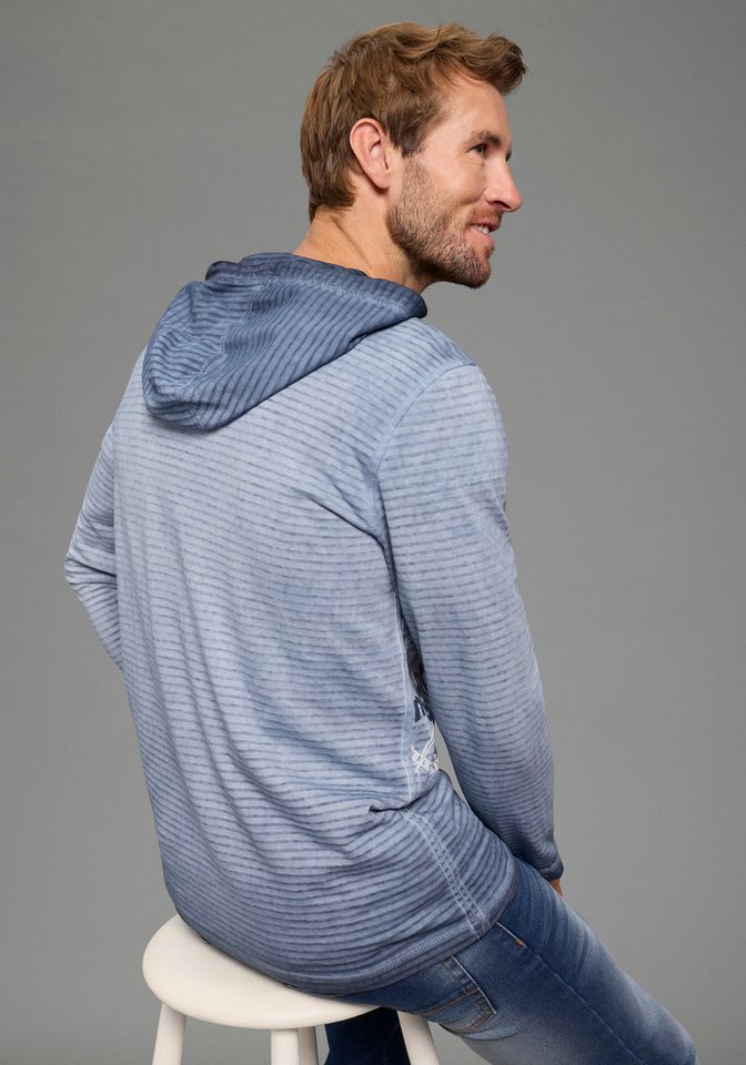 KangaROOS Langarmshirt schmale Passform, Langarm, mit Kapuze, aus Single Jersey – Bild 2 von 5