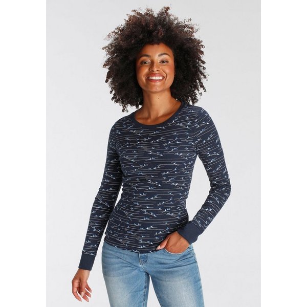 KangaROOS Langarmshirt sehr figurbetonte Passform, Rundhalsausschnitt, aus 100% Baumwolle