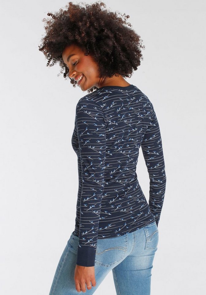 KangaROOS Langarmshirt sehr figurbetonte Passform, Rundhalsausschnitt, aus 100% Baumwolle – Bild 3 von 5