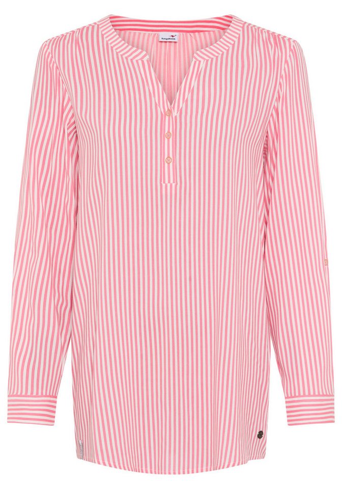 KangaROOS Longbluse Langarmbluse, figurumspielende Passform, Rundhalsausschnitt – Bild 4 von 5