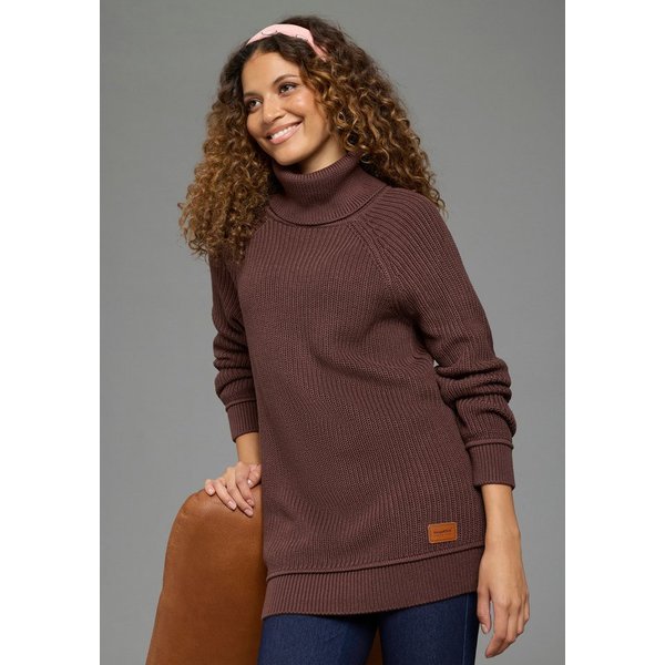 KangaROOS Longpullover mit Rollkragen, figurumspielende Passform, hüftbedeckende Länge