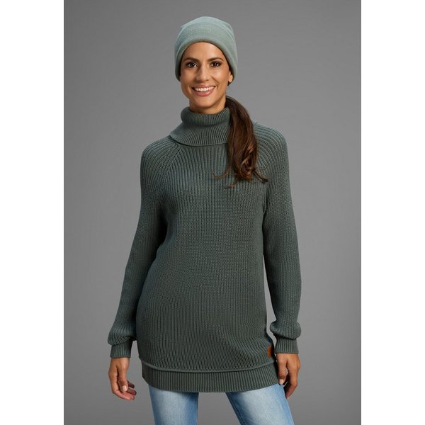 KangaROOS Longpullover mit Rollkragen, figurumspielende Passform, hüftbedeckende Länge