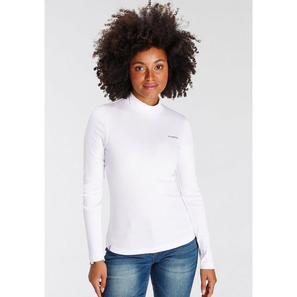 KangaROOS Longsleeve Langarm, sehr figurbetont, unifarben, Stehkragen