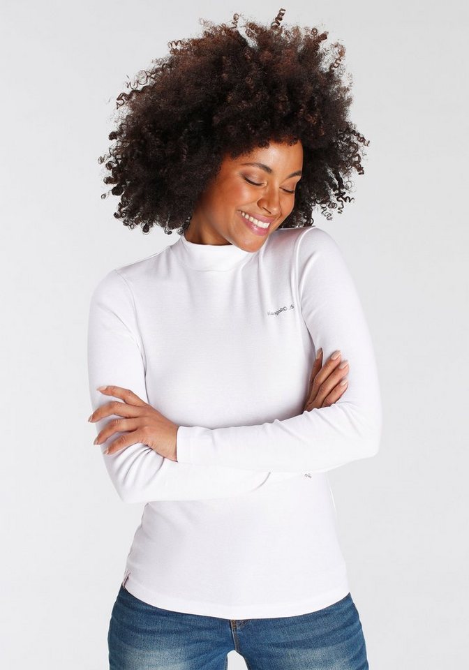 KangaROOS Longsleeve Langarm, sehr figurbetont, unifarben, Stehkragen – Bild 2 von 5