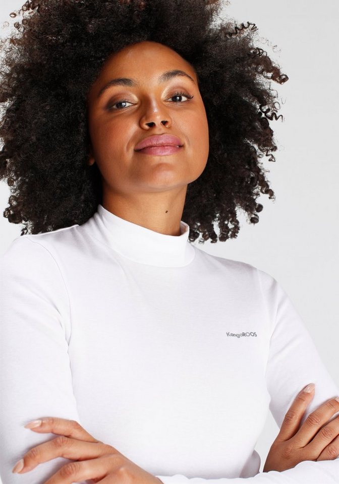 KangaROOS Longsleeve Langarm, sehr figurbetont, unifarben, Stehkragen – Bild 4 von 5