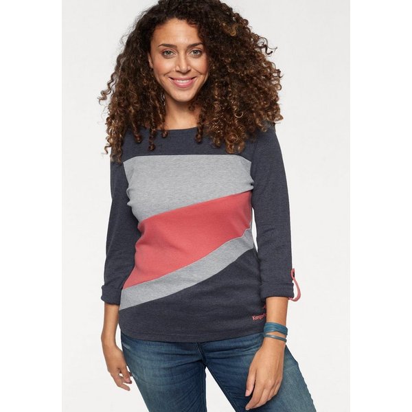 KangaROOS Longsleeve Langarm, figurbetonte Passform, unifarben, Rundhalsausschnitt