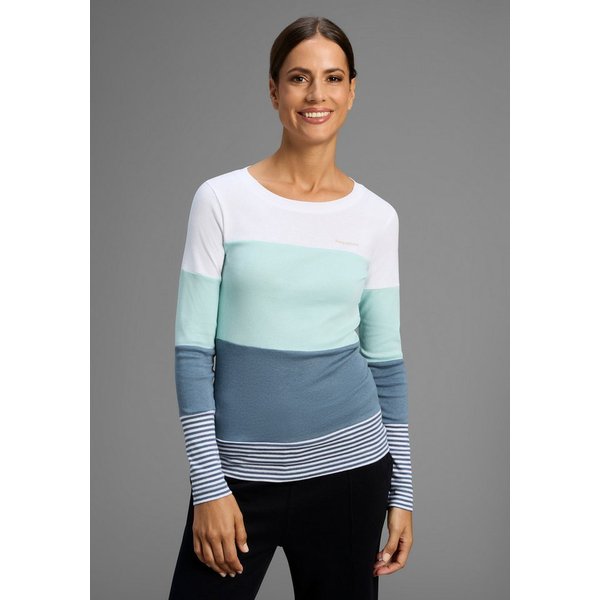 KangaROOS Longsleeve mit Langarm, figurbetonte Passform, Colourblocking-Optik