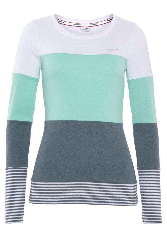 KangaROOS Longsleeve mit Langarm, figurbetonte Passform, Colourblocking-Optik – Bild 4 von 5