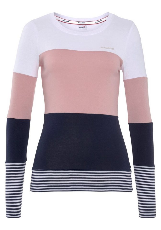 KangaROOS Longsleeve mit Langarm, figurbetonte Passform, Colourblocking-Optik – Bild 5 von 5