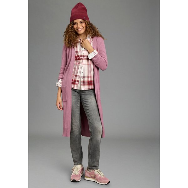 KangaROOS Longstrickjacke mit Kapuze, Langarm, figurumspielende Passform, ohne Verschluss