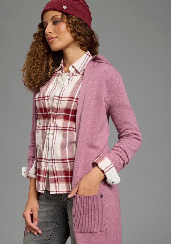 KangaROOS Longstrickjacke mit Kapuze, Langarm, figurumspielende Passform, ohne Verschluss – Bild 3 von 5