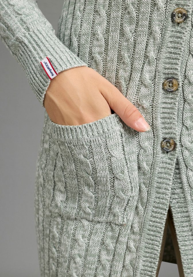 KangaROOS Longstrickjacke mit Knöpfen, po-bedeckende Länge, figurbetonte Passform – Bild 3 von 5