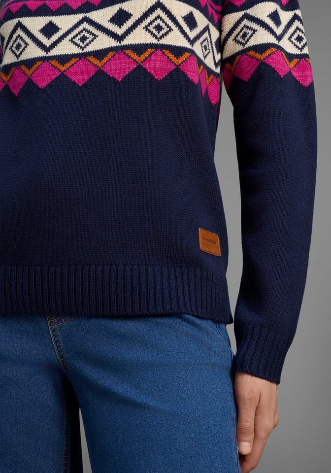 KangaROOS Norwegerpullover hüftbedeckende Länge, figurumspielende Passform – Bild 4 von 5