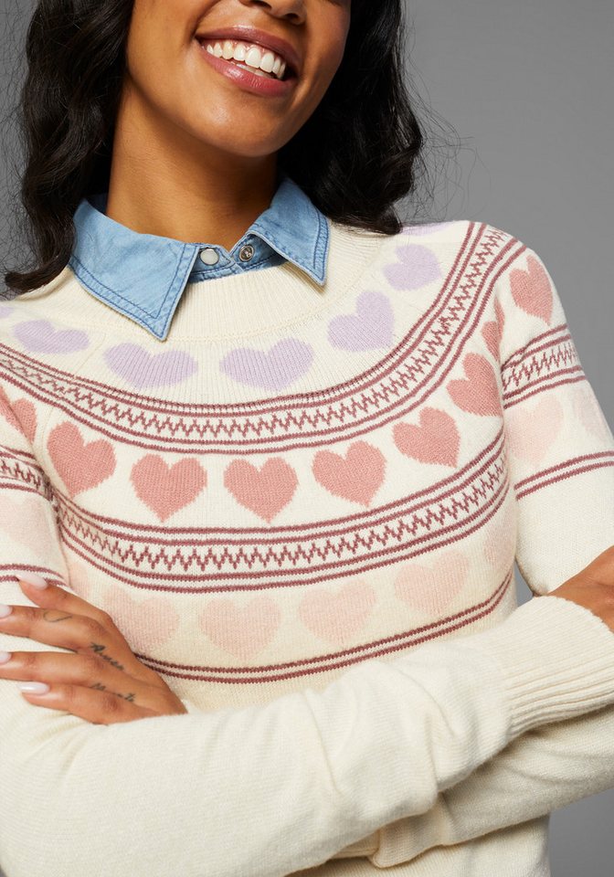 KangaROOS Norwegerpullover mit Rundhalsausschnitt, hüftlange Form, figurumspielende Passform – Bild 3 von 5