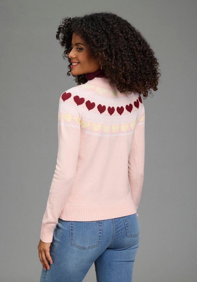 KangaROOS Norwegerpullover mit Rundhalsausschnitt, hüftlange Form, figurumspielende Passform – Bild 2 von 5