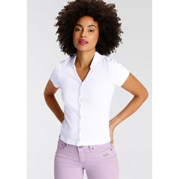 KangaROOS Poloshirt Kurzarm, figurbetonter Schnitt, aus Baumwolle
