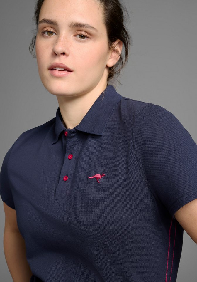 KangaROOS Poloshirt Kurzarm, unifarben, Polokragen, aus Baumwolle, große Größen – Bild 3 von 5