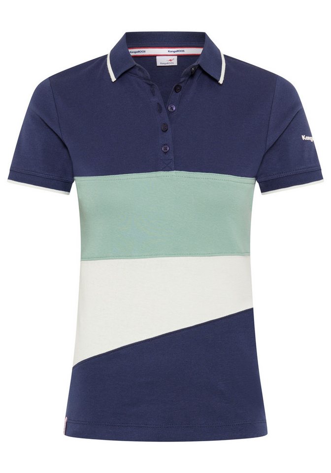 KangaROOS Poloshirt Kurzarm, figurbetonter Schnitt, Colourblocking-Optik, Polokragen – Bild 5 von 5