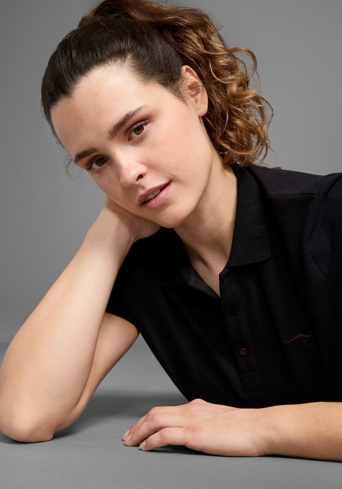 KangaROOS Poloshirt Kurzarm, unifarben, Polokragen, aus Baumwolle, große Größen – Bild 3 von 5