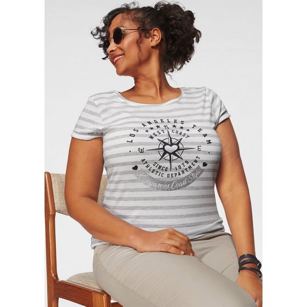 KangaROOS Print-Shirt Kurzarm, figurbetonter Schnitt, mit Metallic-Print