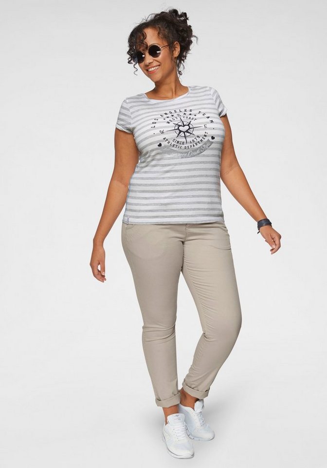 KangaROOS Print-Shirt Kurzarm, figurbetonter Schnitt, mit Metallic-Print – Bild 4 von 5