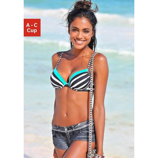 KangaROOS Push-Up-Bikini-Top Anita, im sportlichen Blockstreifendesign