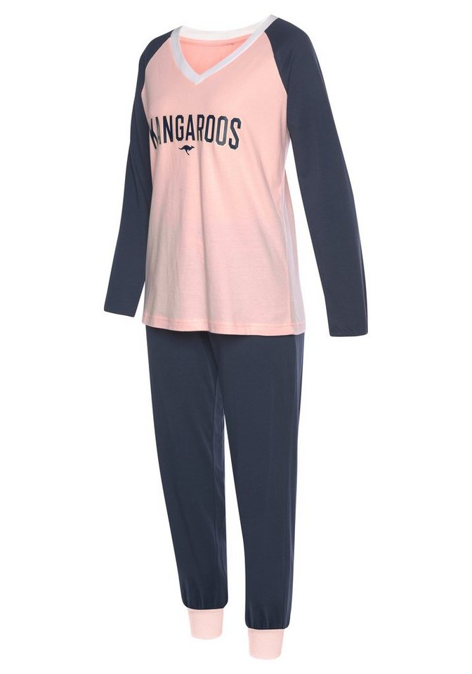 KangaROOS Pyjama (Set, 2 tlg) mit kontrastfarbenen Raglanärmeln – Bild 4 von 5