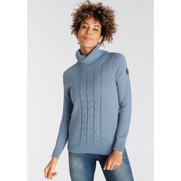 KangaROOS Rollkragenpullover aus Strick, mit hüftbedeckender Länge, figurumspielende Passform