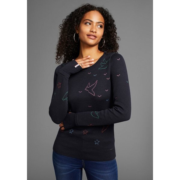 KangaROOS Rundhalspullover mit gestrickten Motiven