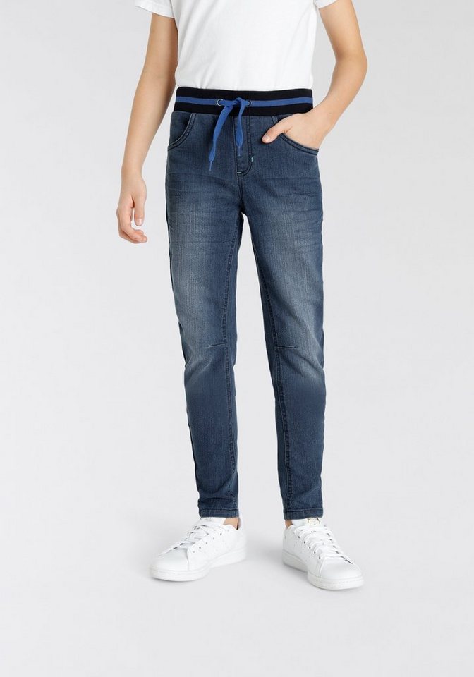 KangaROOS Schlupfjeans, Stretch-Jeans mit schmalem Bein für Jungen schmale Beinform, Used-Waschung, komfortable Leibhöhe – Bild 2 von 5