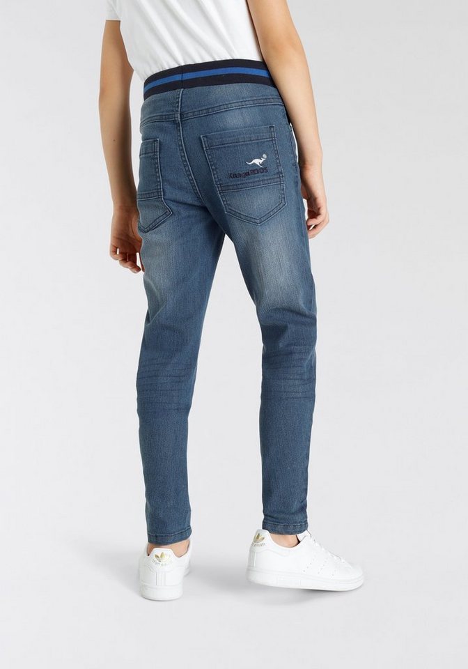 KangaROOS Schlupfjeans, Stretch-Jeans mit schmalem Bein für Jungen schmale Beinform, Used-Waschung, komfortable Leibhöhe – Bild 3 von 5